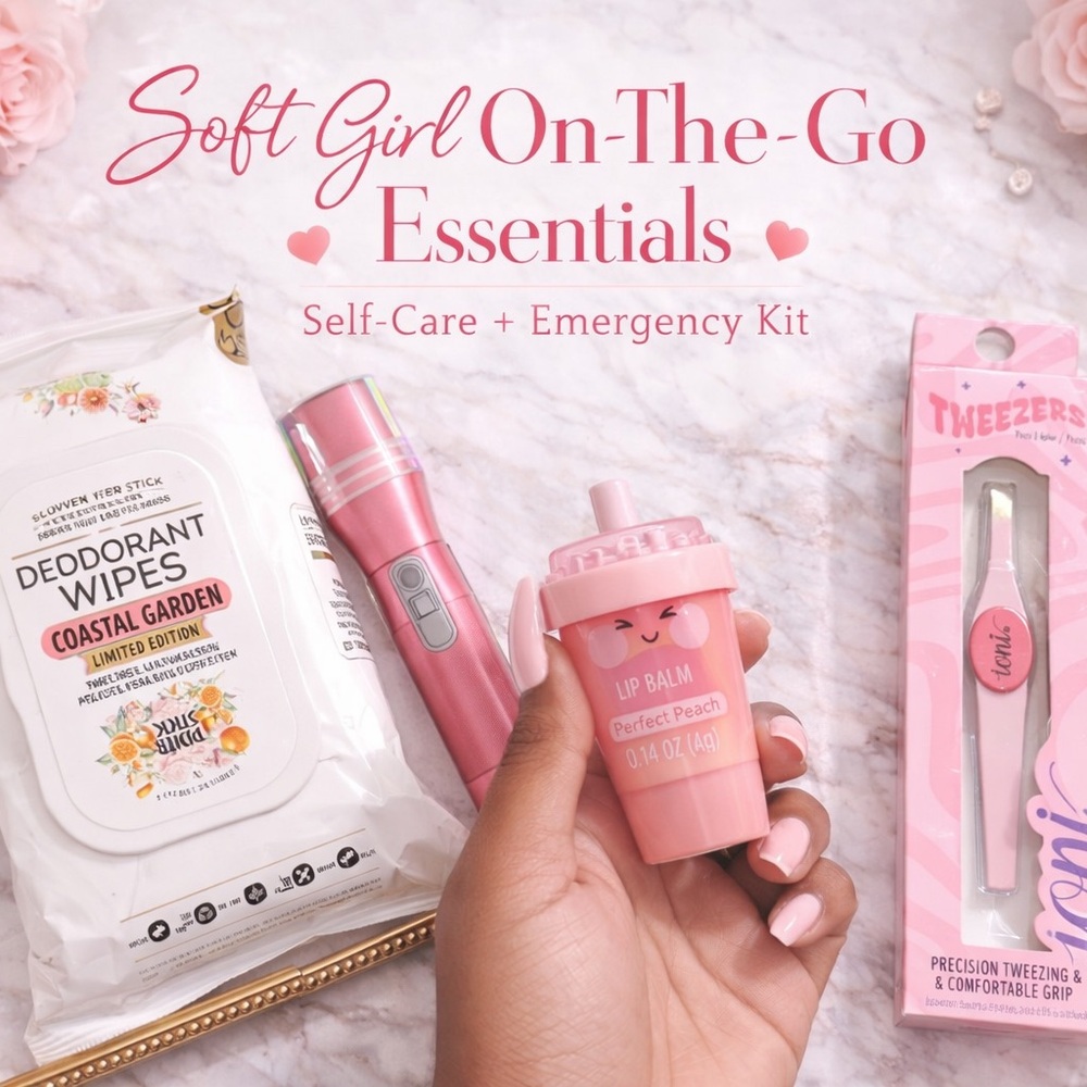 Soft Girl On-The-Go Essentials 💕 Self-Care + Emergency Kit | Pink l Bundle